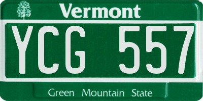 VT license plate YCG557