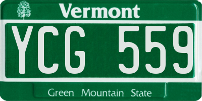 VT license plate YCG559