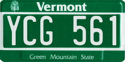 VT license plate YCG561