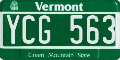 VT license plate YCG563