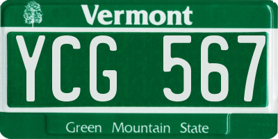 VT license plate YCG567