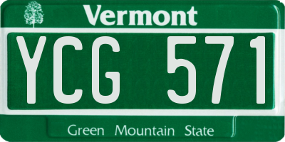 VT license plate YCG571
