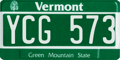 VT license plate YCG573
