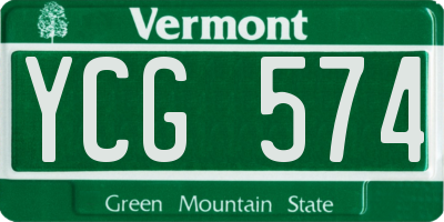 VT license plate YCG574