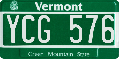 VT license plate YCG576
