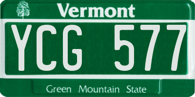 VT license plate YCG577