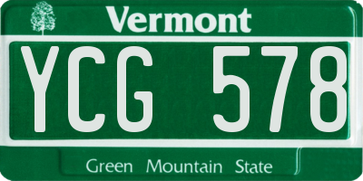 VT license plate YCG578