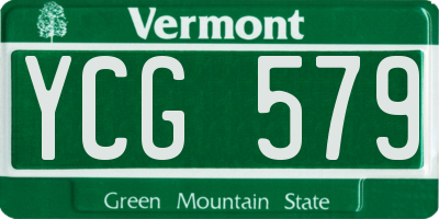 VT license plate YCG579