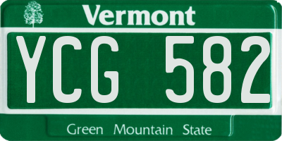 VT license plate YCG582