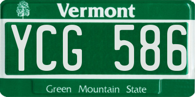 VT license plate YCG586
