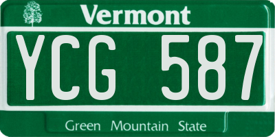 VT license plate YCG587