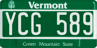 VT license plate YCG589