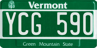VT license plate YCG590