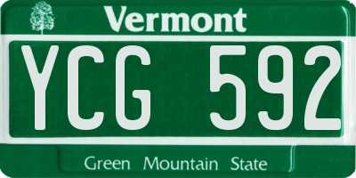 VT license plate YCG592