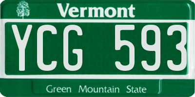 VT license plate YCG593