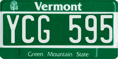 VT license plate YCG595