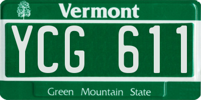 VT license plate YCG611