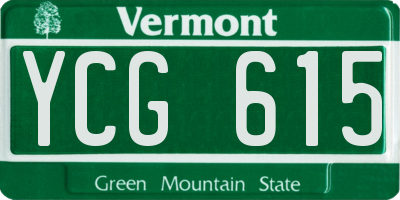 VT license plate YCG615