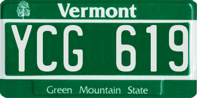 VT license plate YCG619