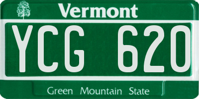 VT license plate YCG620