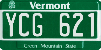 VT license plate YCG621