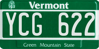 VT license plate YCG622
