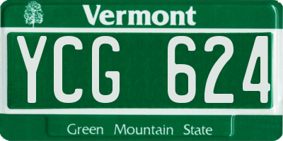 VT license plate YCG624