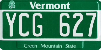 VT license plate YCG627