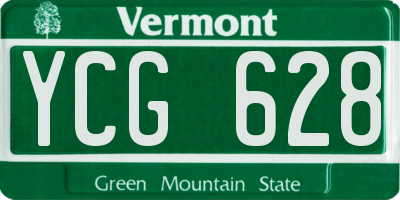 VT license plate YCG628
