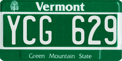 VT license plate YCG629