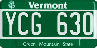 VT license plate YCG630