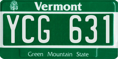 VT license plate YCG631