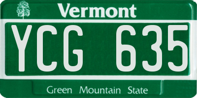 VT license plate YCG635