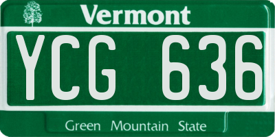 VT license plate YCG636