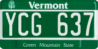 VT license plate YCG637