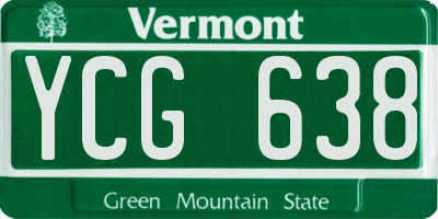 VT license plate YCG638
