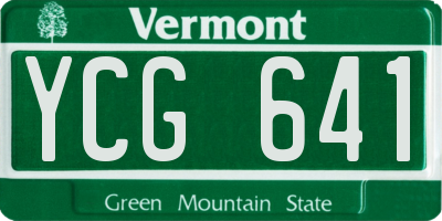 VT license plate YCG641