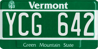 VT license plate YCG642