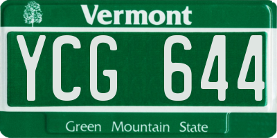 VT license plate YCG644