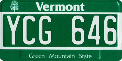 VT license plate YCG646