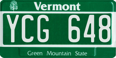 VT license plate YCG648