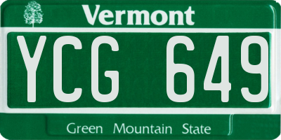 VT license plate YCG649