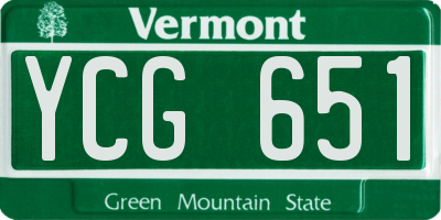 VT license plate YCG651