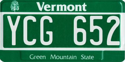 VT license plate YCG652