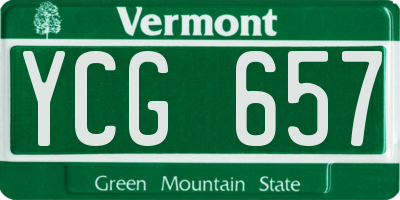 VT license plate YCG657