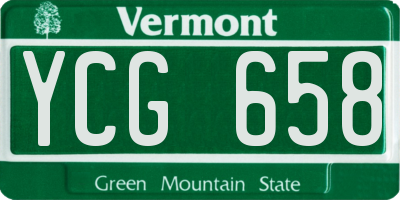 VT license plate YCG658