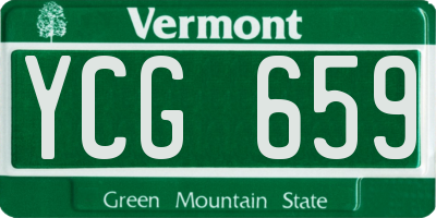 VT license plate YCG659