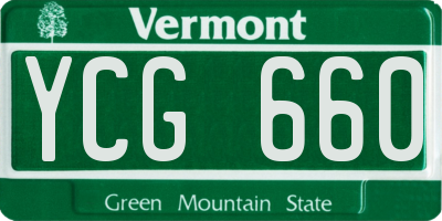 VT license plate YCG660