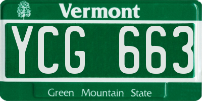 VT license plate YCG663