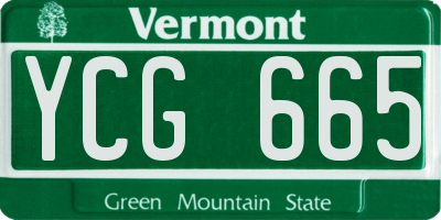 VT license plate YCG665